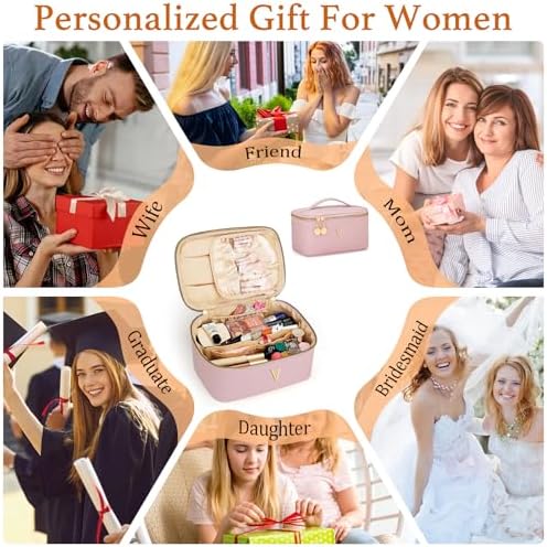 Personalized Makeup Bag Gifts for Women Travel Cosmetic Case - Image 2