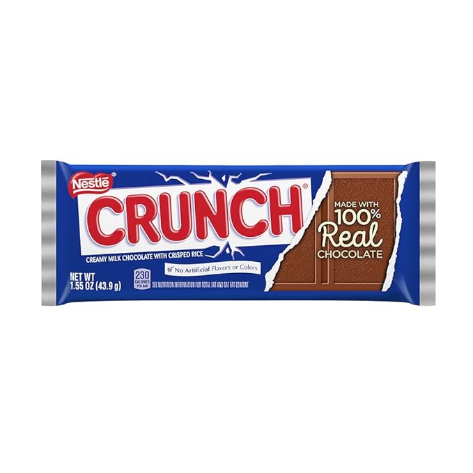 Milestone Party Favors For Adults Birthday Crunch Candy Bars, Prewrapped, Personalized labels with Photo (36 Pack) - All Ages