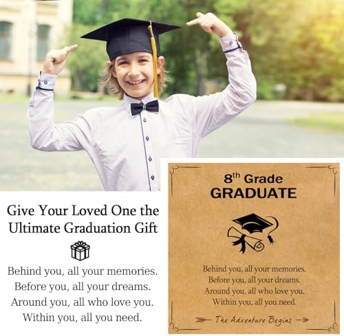 Graduation Gifts for Him, Class of 2026 5/6/8th High School College Master Graduation Gifts for Son, Grandson, Nephew, Brother, Cool Infinity Knot Leather Bracelets for Men Boys - Image 2