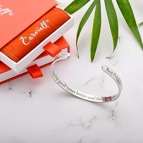 Carviell Bracelets for Women – 100+ Meaningful Engraved Messages – Solid 316L Surgical Stainless Steel Cuff Bracelet – Gift Ready - Image 5