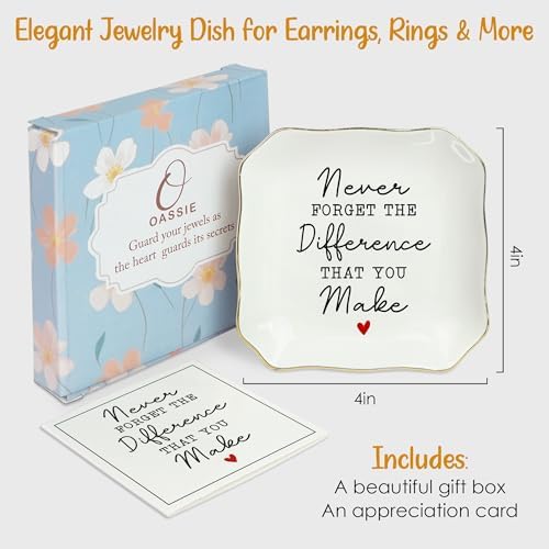 OASSIE Thank You Gifts for Women - 4"x4" Jewelry Dish Tray, Retirement Gift - Image 2