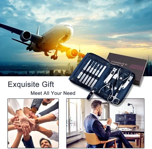 FAMILIFE Stainless Steel Manicure Set 11-in-1 Professional Nail Clipper Kit - Image 5