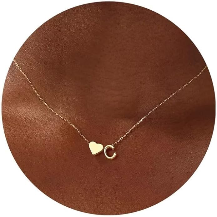 Turandoss Valentines Day Gifts for Kids Teen Girls - Dainty 18K Gold Plated Heart Initial A-Z Pendant Necklace Trendy Jewelry Heart Necklaces Birthday Valentines Day Gifts for Girlfriend Wife Women