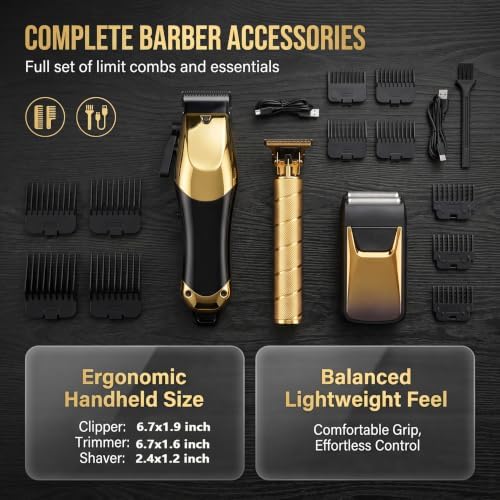 Hair Clippers for Men, Hair Clipper Trimmer with LED Display, Cordless Hair Clipper Shaver Double Blade Head Beard Trimmer, Hair Cutting Set, Holiday Gift - Image 5