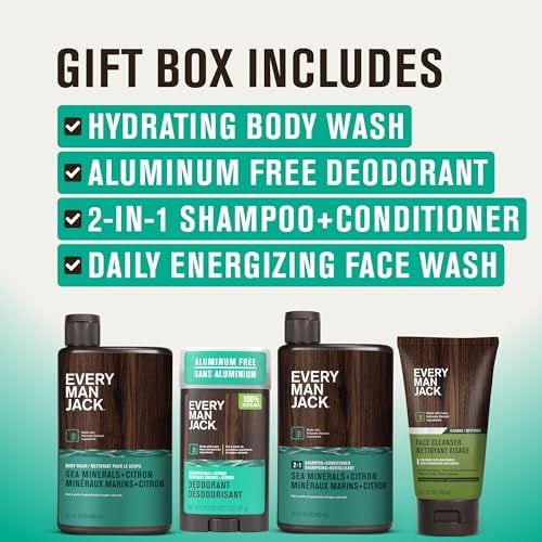 Every Man Jack Bath and Body Shower Gift Set for Men, Sea Minerals Citron - Image 3