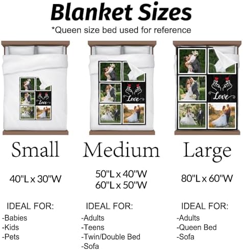 Personalized Couple Gifts for Boyfriends Girlfriends, Custom Blankets with Photos, Personalized Blanket with Photos & Text, Personalized Photo Blankets, Personalized Gifts for Valentines, Anniversary - Image 4