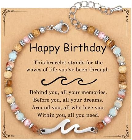 AryaHozel Wave Bracelets for Women, Birthday Gifts for Women, Jewelry Gift for Her Best Friend Sister Mom Daughter - Christmas Valentines Day Easter Graduation Birthday Gifts Ideas by AryaHozel