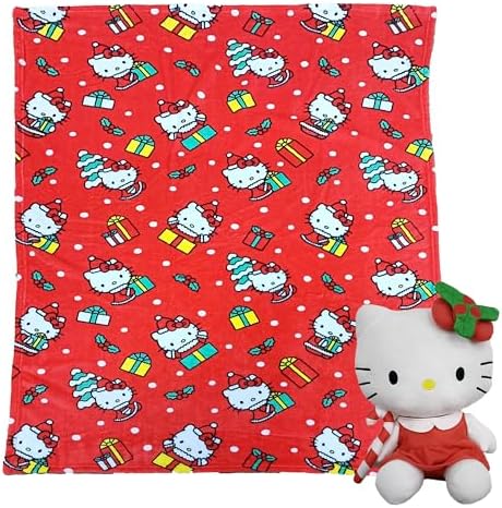Hello Kitty Gifty Kitty Character Hugger Pillow & Silk Touch Throw Blanket Set 40x50 Inches by Northwest
