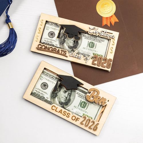 callie Personalized Graduation Cash Holder, Class of 2026 Wooden Money Holder, Funny Gift for Graduates - Image 5