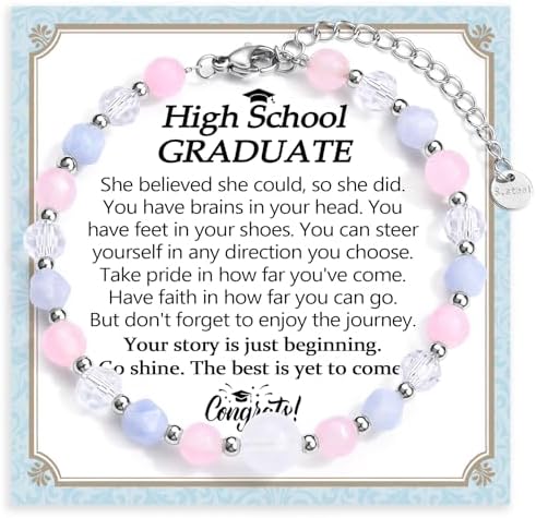 EPIRORA Graduation Gifts Bracelets for Her, Colorful Beaded Bracelets for Women, Class of 2026 Grad Gifts for 5th 8th Grade, Elementary Middle High School, College & Master Degree with Graduation Card by EPIRORA