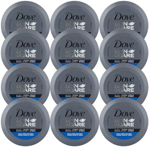 Dove Men+Care Ultra Hydra Cream - Dove Lotion, 3-In-1 Advanced Skin Care for Men, Face Cream, Hand Cream, and Body Lotion for Extremely Dry Skin, All Skin Types, 5.07 Fl Oz (Pack of 12) by Dove