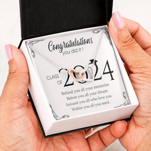 VIRAGIL 2023 Graduation Gifts for Her, Class of 2024 Love Knot Sterling Silver Pendant Necklace Senior College Graduation Jewelry Gifts for Girl Daughter - Image 3