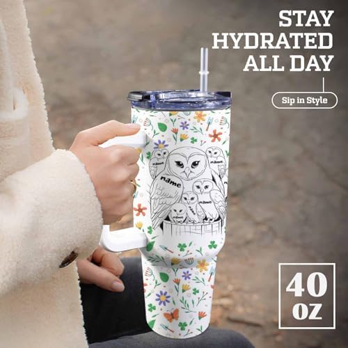 Gifts for Mom from Daughter Son, Personalized Mama Bear Tumbler with Handle and Straw, Custom Mom Coffee Tumbler with Kids Names, Personalized Mothers Day Gift for Women, Her, New Mom, Grandma - Image 4