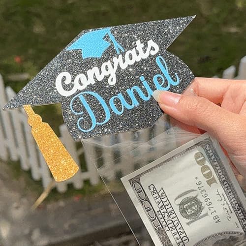 callie Personalized Graduation Money Box for Cash Gift Pull, Custom Class of 2026 Grad Money Holder with Name & 30 Pcs Plastic Bags, Gifts for College High School - Image 5