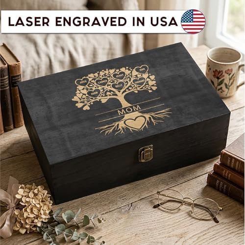 Gift for Mom or Grandma, Personalized Family Tree Memory Box - Mother's Day - Image 4