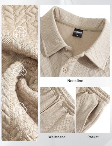 Men's 2 Pieces Outfits Casual Polo Shirt and Shorts Set Collar Athletic Jogging Summer Tracksuit - Image 6