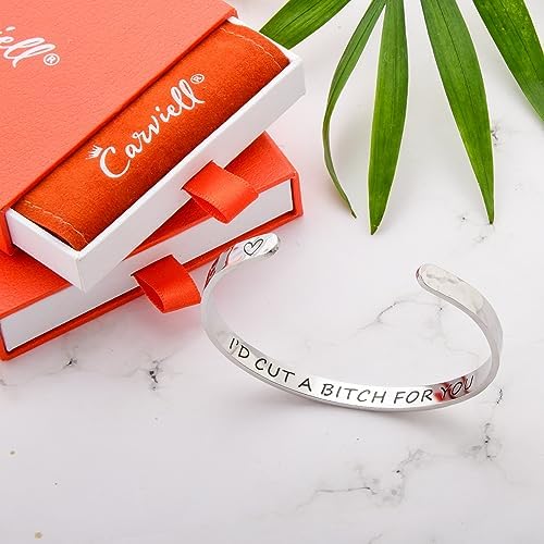 Carviell Bracelets for Women – 100+ Meaningful Engraved Messages – Solid 316L Surgical Stainless Steel Cuff Bracelet – Gift Ready - Image 5