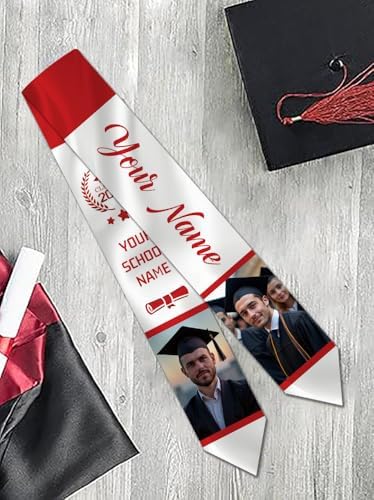 Dicodes Custom Graduation Stole Class of 2026 Personalized Graduation Sash Graduation Gift and Keepsake with Photo Text - Image 7