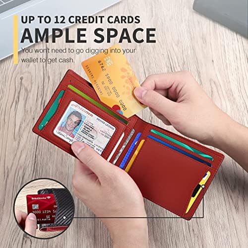 RUNBOX AirTag-Wallet-Mens-Slim-RFID Blocking Wallets Leather with Bill Compartment Air Tag Bifold Card Holder Wallet Gifts for Men Dad - Image 4