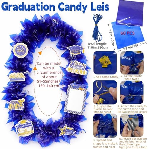 Class of 2026 Graduation Leis with Money Gift Set, 2 pcs Candy Lei Graduation Cash Holder,Personalized Graduation Gifts Money Leis with Photo Frame Congrats Grads Gift Idea for Graduate Party Supplies - Image 2