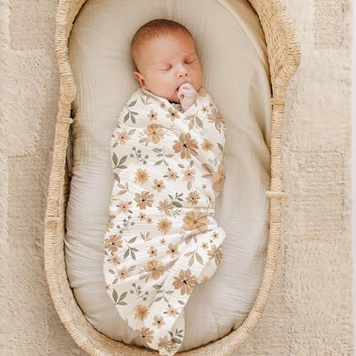 Konssy Muslin Swaddle Blankets, 100% Cotton Receiving Blankets, 47"x 47" - Image 3