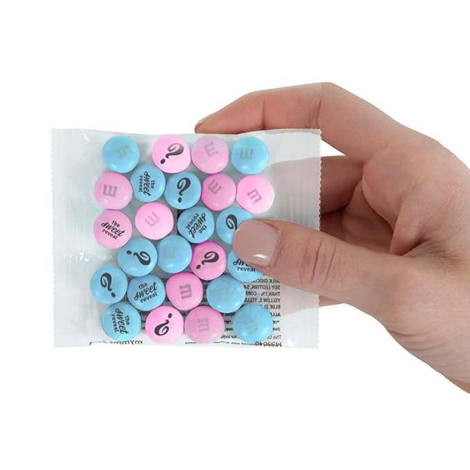 M&M'S World Gender Reveal Favors Milk Chocolate Candy .75oz 20 Pack Bag with Light Blue and Pink M&M'S for Baby Showers Gender Reveal Events and Party Giveaways
