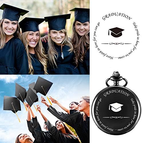 TREEWETO Engraved Pocket Watch Graduation for Him Her College High School for Son Daughter Men Classmates - Image 2