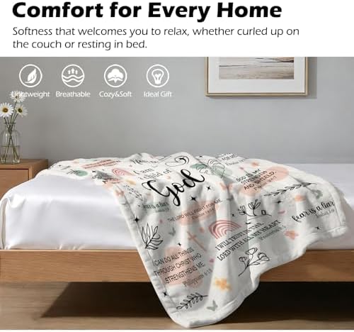Christian Gifts for Women - I Am a Child of God Blanket 60"x50", Inspirational Religious Birthday Gifts for Women Mom Sister Friends, Christmas Baptism Catholic Spiritual Jesus Faith Bible Prayer - Image 6