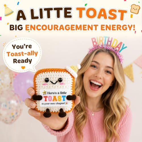 OASSIE Congratulations Gifts for Women - Emotional Support Crochet Toast - Image 2