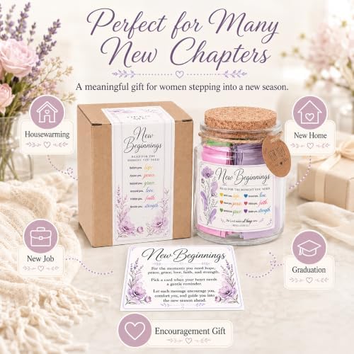 New Beginnings Bible Verse Jar, New Beginnings Gifts for Women, Coworker, Friends - Image 5