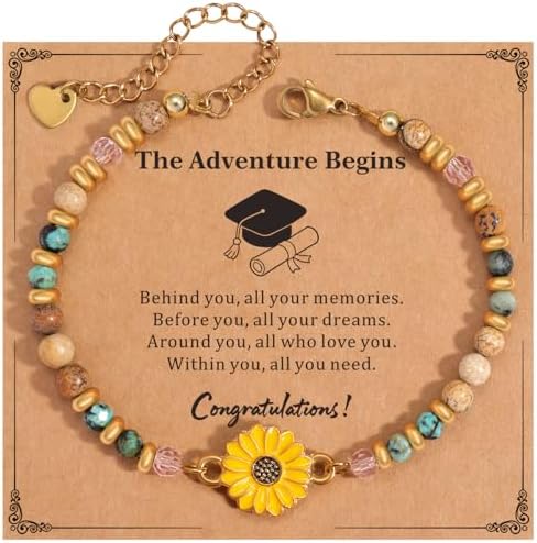 Graduation Gifts 2026 for Her Him, Class of 2026 Graduation Bracelets with Unique Cap Gift Box, Inspirational Keepsake for Women Men Middle High School University College Graduates by Boiveco