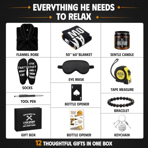 Shyyween 12 Pcs Birthday Gift Set for Men, I Fix Stuff and I Know Things - Image 2