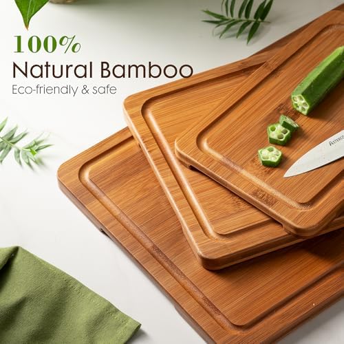 Astercook Deep-Carbonized Bamboo Cutting Boards for Kitchen - Image 5
