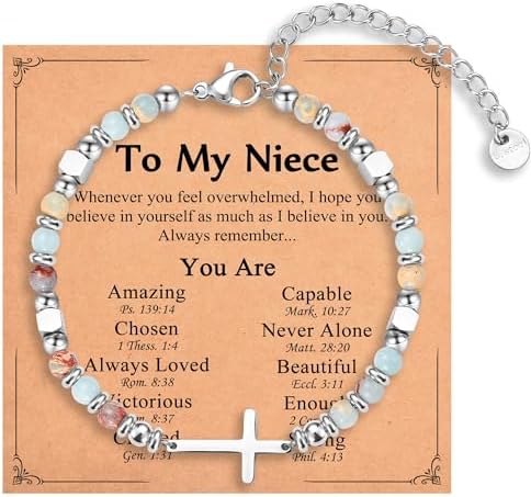 Christian Gifts for Women Girls, Religious Cross Bracelet by IKIATY