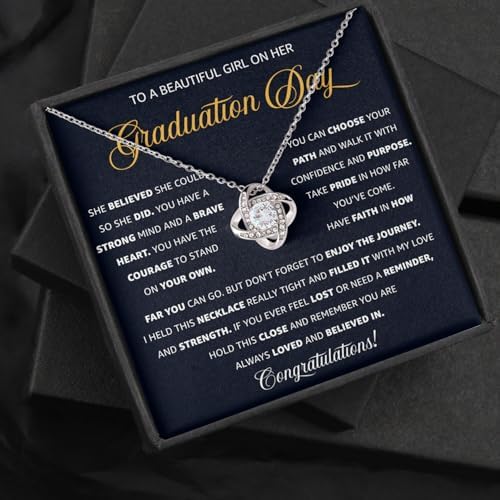 Graduation Necklace for Her 2026 – Inspirational Sterling Silver Necklace with Message Card & Gift Box, Graduation Gifts for Women, Daughter, Girlfriend, Sister, College & High School Grad - Image 4