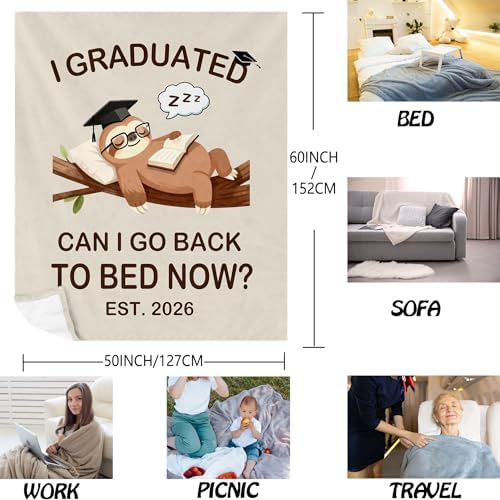 QOJUYO Graduation Gifts for Her/Him, 2026 High School/College/Masters Degree Graduation Gifts for Women/Men, Graduate Blanket 60"x50" - Image 2