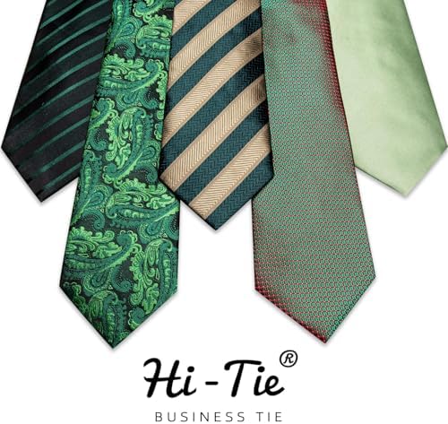 Hi-Tie Lot 5 Pcs Gift Box Mens Tie Set Necktie with Pocket Square Cufflinks Silk Neck Tie Collection - Image 2