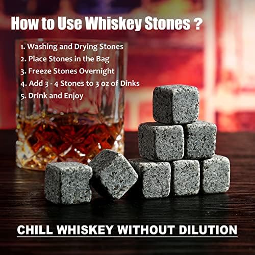 Whiskey Stones and Whiskey Glasses Set, Unique Gifts for Men with Wood Box - Image 4