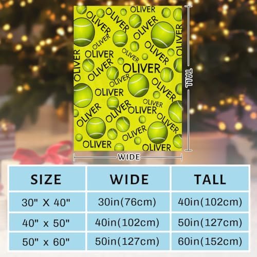 Personalized Baby Blankets for Girls Boys, Custom Baby Blanket with Name Swaddle Toddler Fleece Blanket Personalized Gift Yellow Tennistext - Image 3