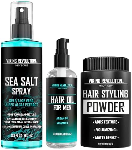 Viking Revolution Hair Texturizing and Care Kit for Men - 3 Piece Set by VikingRevolution