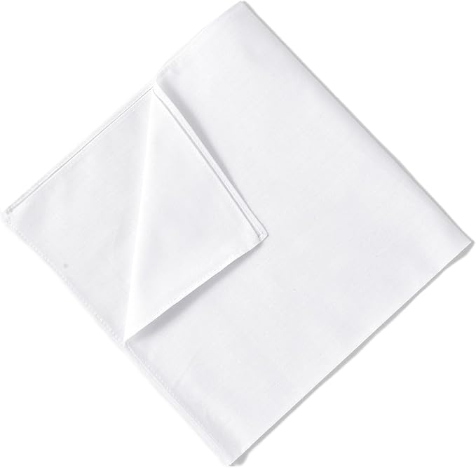 Premium Cotton Blend Handkerchiefs - Super Absorbent, Wrinkle Resistant for Sweat, Tears & Oil，Gentle on Skin,16 inch