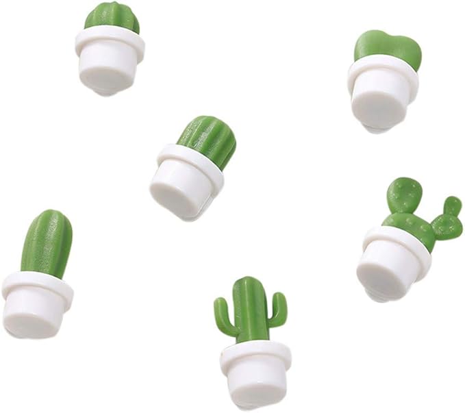 Refrigerator Magnet Kitchen Magnet Office Magnet whiteboard and Dry Cleaning Board, Lovely and Colorful Potted Design 12 Sets Cactus2
