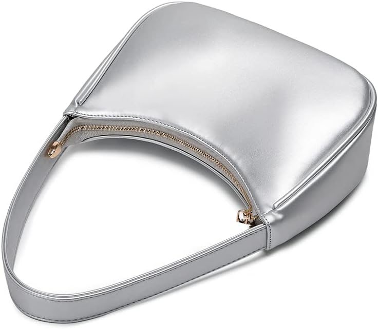 Shoulder Bags for Women, Cute Hobo Tote Handbag Mini Clutch Purse with Zipper Closure
