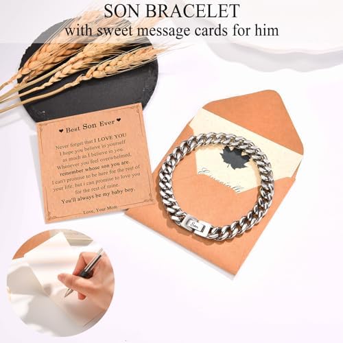 EFVISD Cuban Link Chain Bracelet Gifts for Boys Men Stocking Stuffers - Image 3