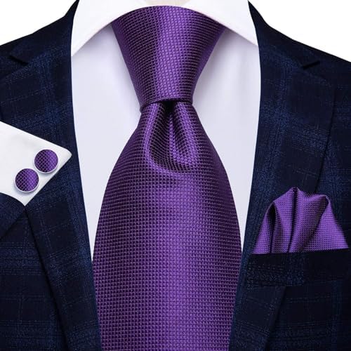 Hi-Tie Lot 5 Pcs Gift Box Mens Tie Set Necktie with Pocket Square Cufflinks Silk Neck Tie Collection - Image 3