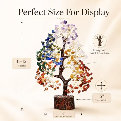 YATSKIA 7 Chakra Tree of Life - Crystals and Healing Stones | Birthday Gifts for Women| Crystal Tree for Positive Energy | Home & Office Decor | Gifts for Mom - Image 5