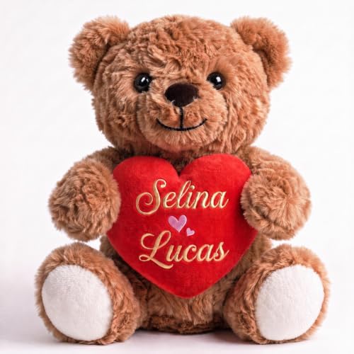 Personalized Teddy Bear for Girlfriend, Custom Stuffed Animal with Name by Individz