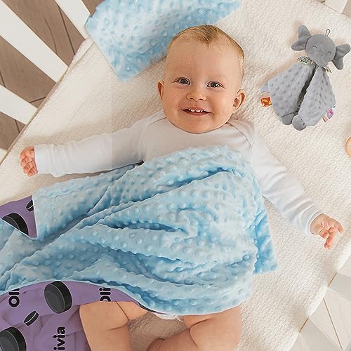 Custom Ice Hockey Blanket - Personalized Name with Ice Hockey Patterns - Soft Plush Flannel Blanket with Double Layer Dotted Backing for Baby Toddler Kids Teen Boys Girls Gifts Purple - Image 5