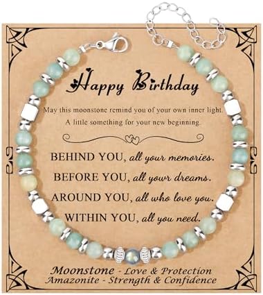 Gifts for Women Moonstone Bracelet, Amazonite Imperial Jasper Bracelets by Joycuff