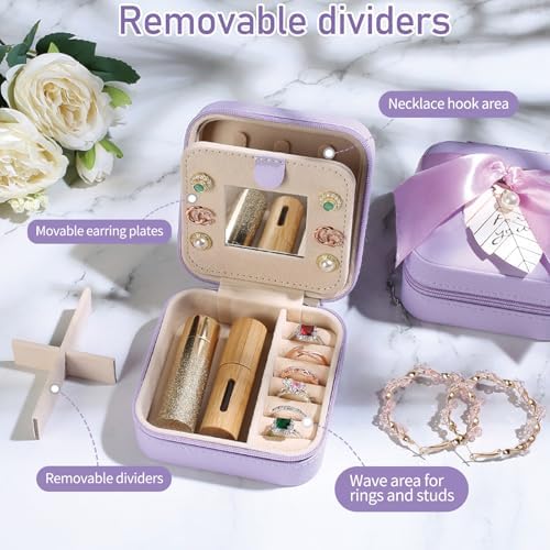 AYGXU Travel Jewelry Box for Women and Girls - Small Case With Initial A-Z - Teacher Gifts - Image 3